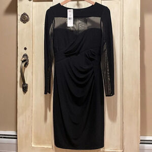 Ralph Lauren Black mini dress see through top NEW